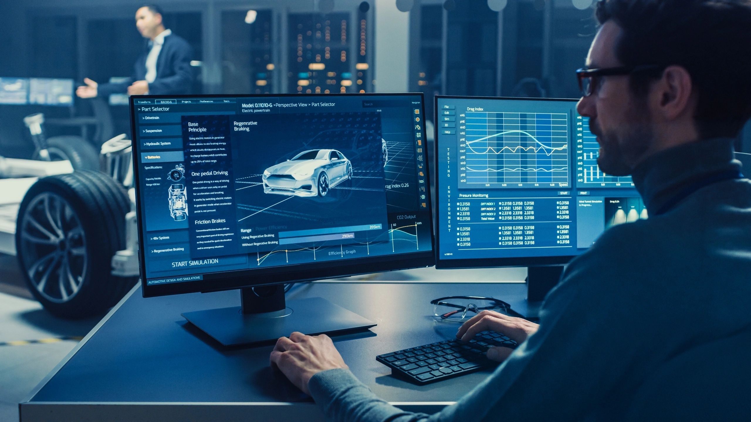 Automotive engineering simulation and design review